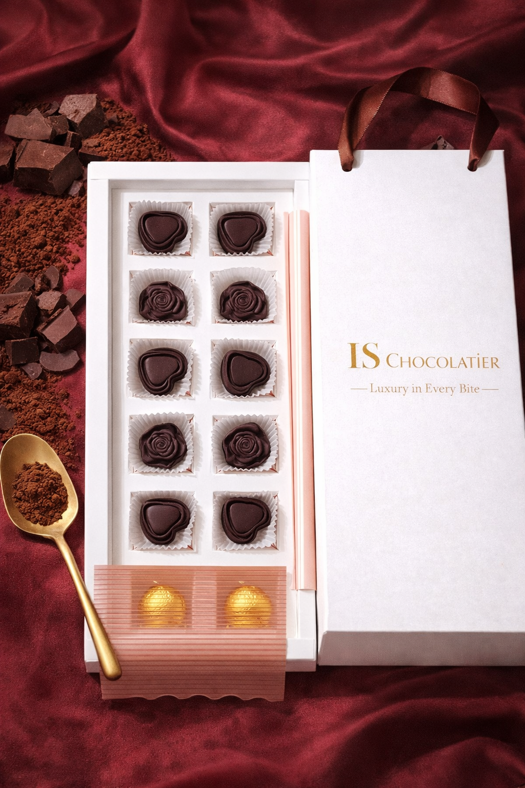 Signature 12 Bonbons Gift Box – Premium Dark Chocolate Collection