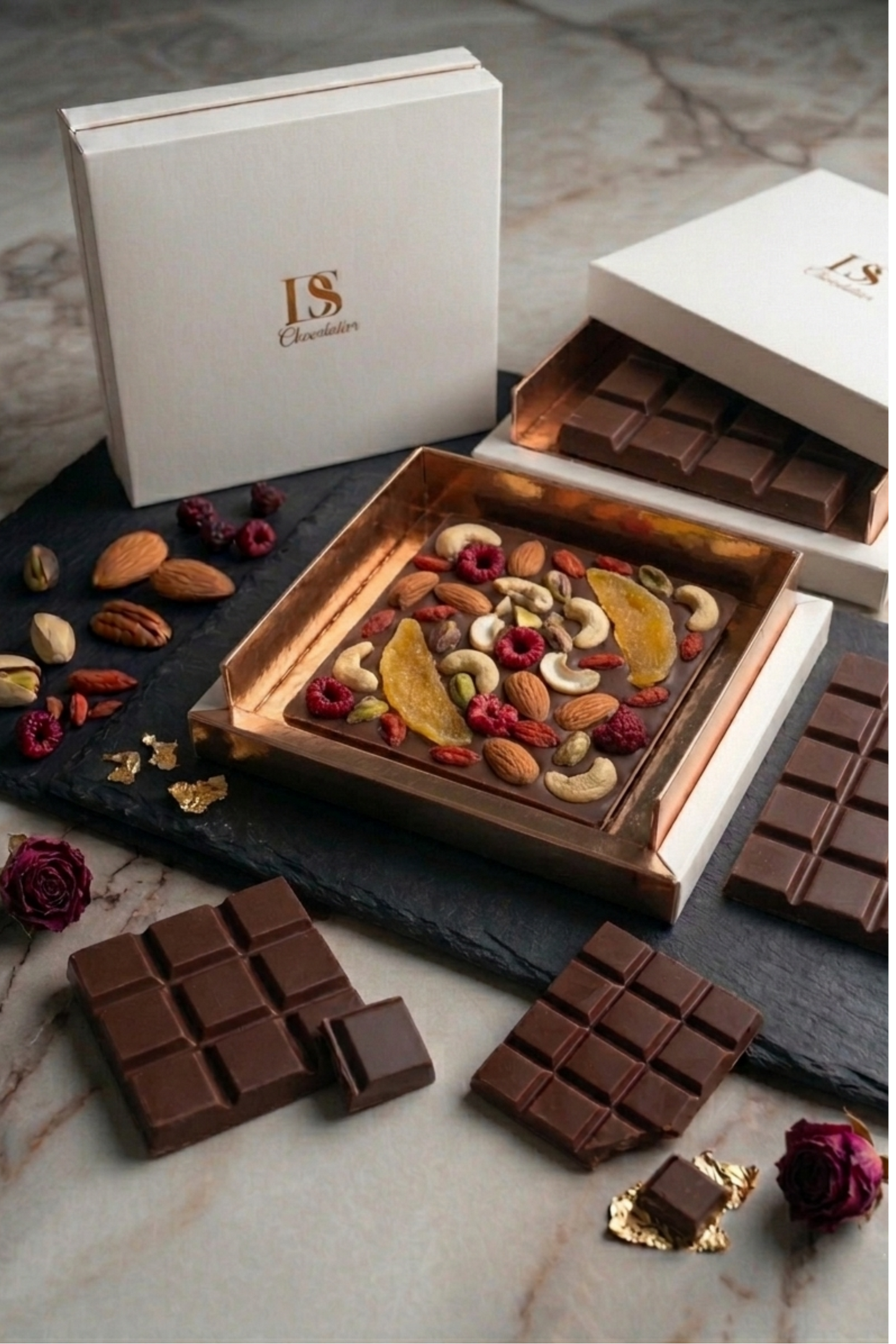 Imperial Dark Chocolate Bar with Dehydrated Fruits & Roasted Nuts