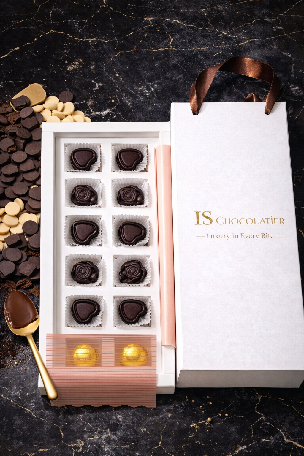 Signature 12 Bonbons Gift Box – Premium Dark Chocolate Collection