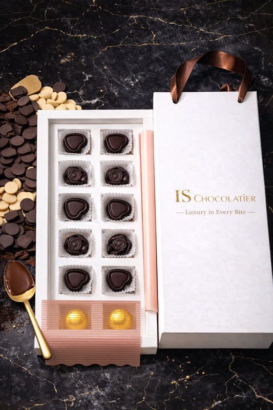 Signature 12 Bonbons Gift Box – Premium Dark Chocolate Collection