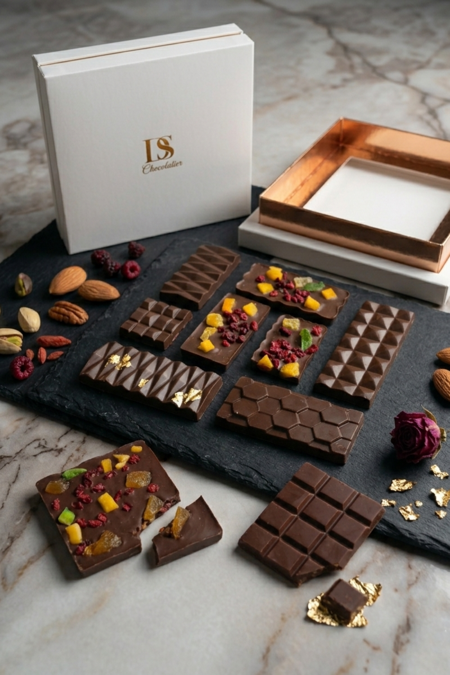 Imperial Mini Pistachio Kunafa Chocolate Bars – Luxury Bite Collection